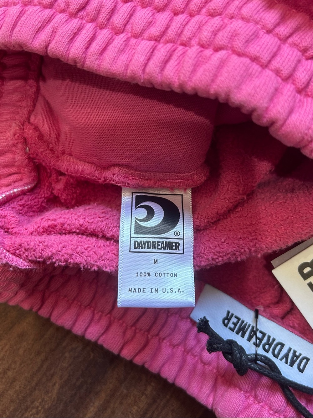Daydreamer Pink Cotton Sweat Shorts - Elastic Waistband and Embroidered Logo - Picture 5 of 6